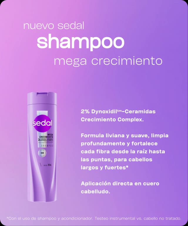 Shampoo Sedal Mega Crecimiento x 340 ml