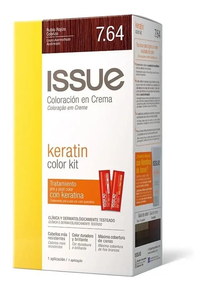 ISSUE Kit Tintura en Crema Keratin Rubio Rojizo Cobrizo 7.64