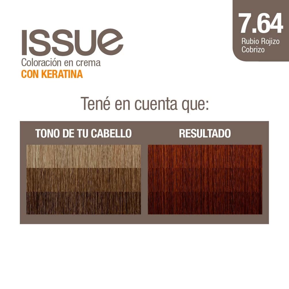 ISSUE Kit Tintura en Crema Keratin Rubio Rojizo Cobrizo 7.64