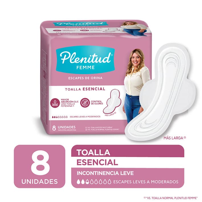 Toalla para Incontinencia Plenitud Femme Esencial Larga x8un