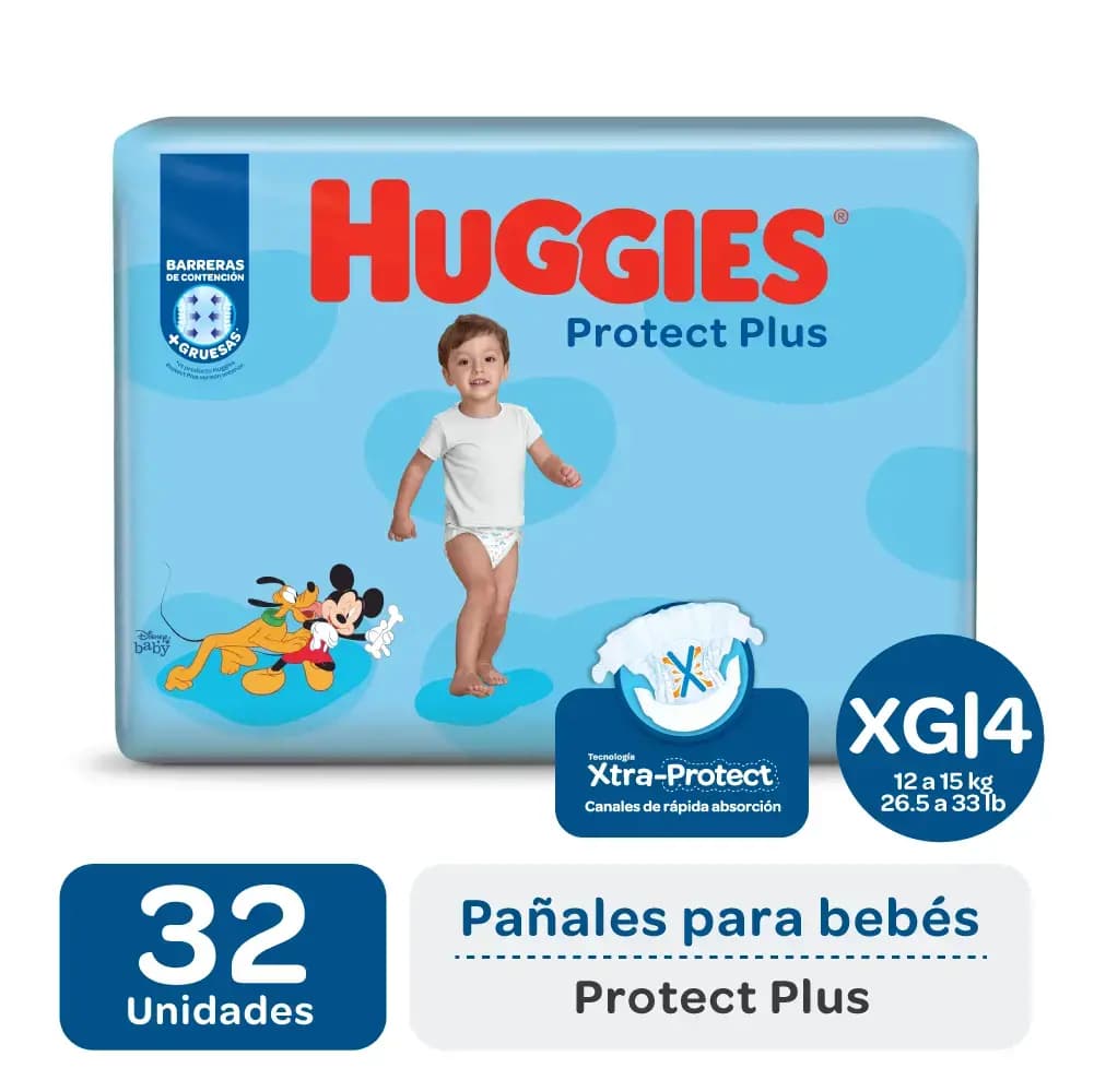 Pañales Huggies Protect Plus xg x32un