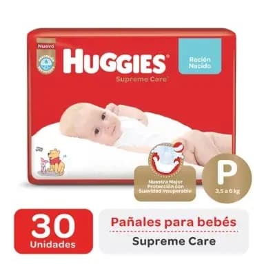 Pañales Huggies Supreme care p x30un