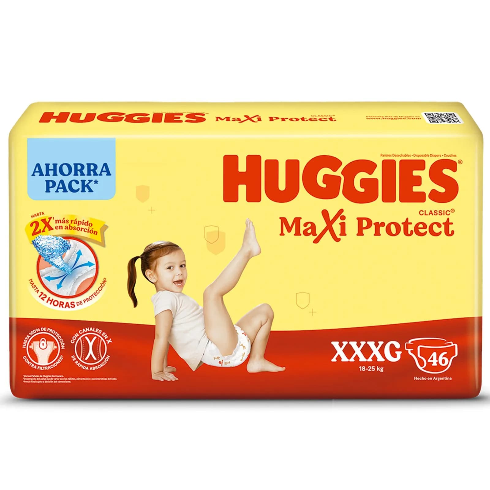 Pañales Huggies Classic talle XXXG ahorrapack 46 uni