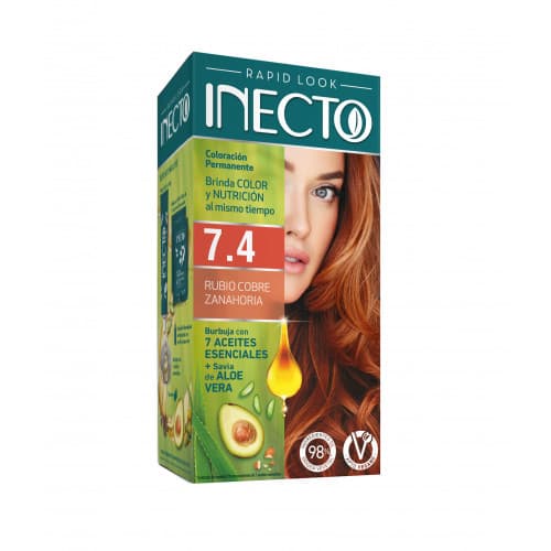 Coloración Inecto Rapid Look 7.4 - Rubio Cobre Zanahoria