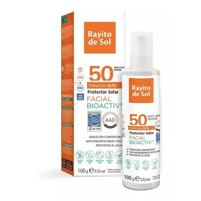 RAYITO DE SOL Protector Solar Facial Bioactiv Fps50 x 100grs.