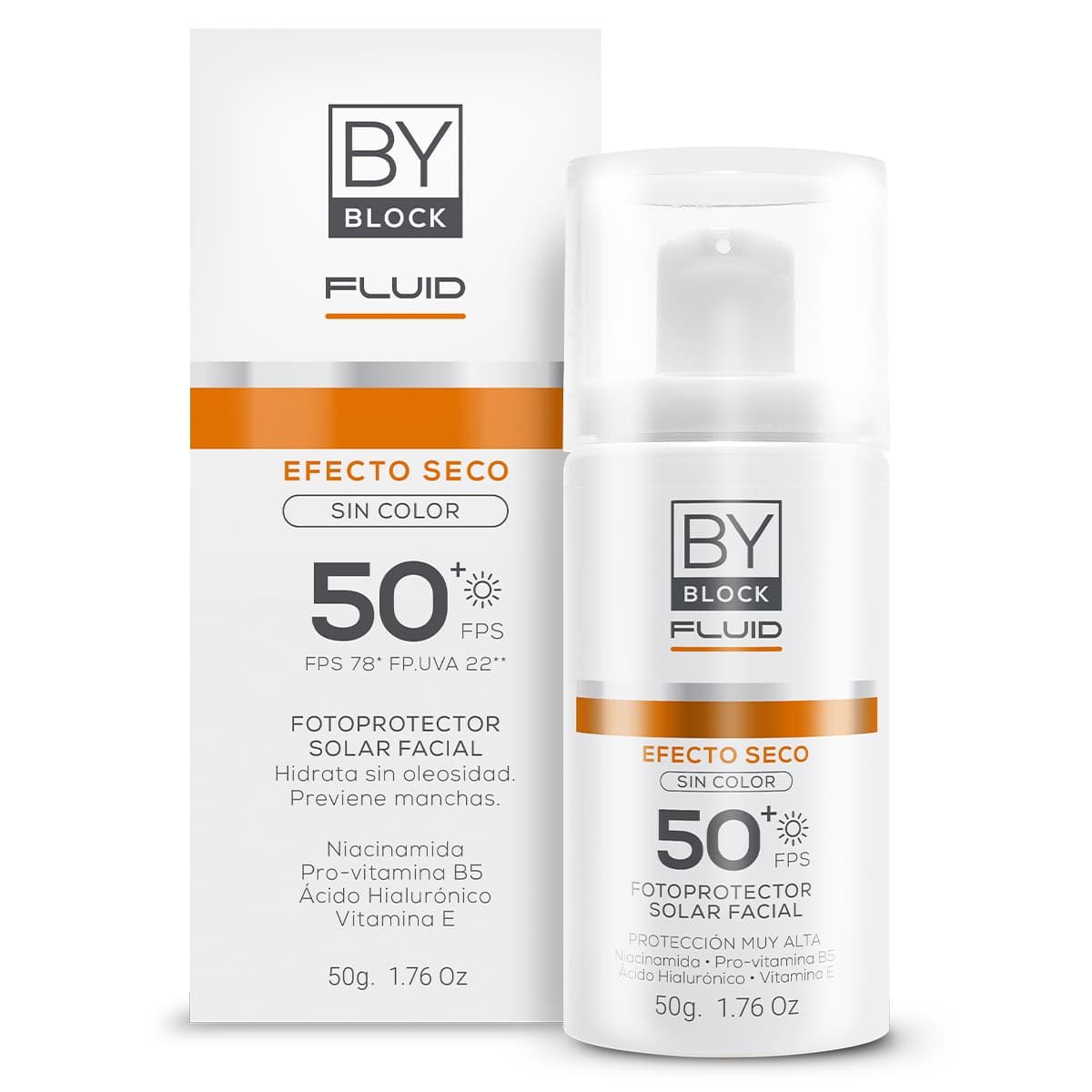 BY DERM By Block Fluid sin color toque seco FPS50 x 50grs.