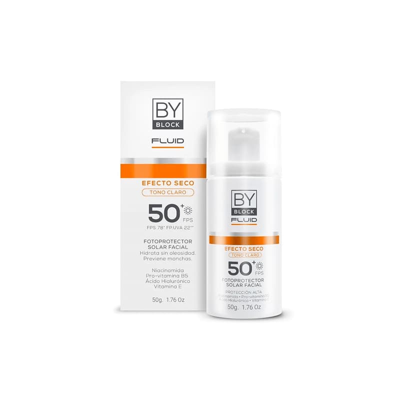 BY BLOCK Fluid Toque Seco Tono Claro Fps 50 Protector Solar x 50grs.
