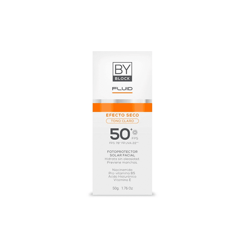 BY BLOCK Fluid Toque Seco Tono Claro Fps 50 Protector Solar x 50grs.