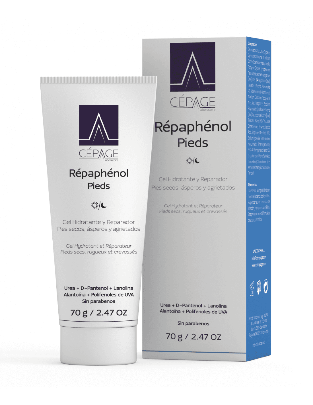 Crema Para Pies Cepage Repaphenol Gel Hidrat Y Reparador x70gr