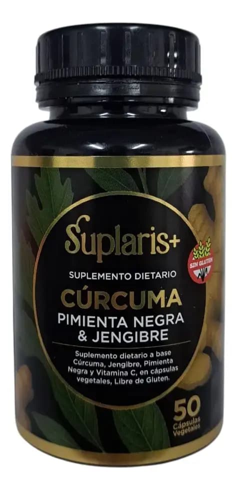 SUPLARIS Cápsulas de Curcumina con Pimienta Negra y Jengibre
X 50cap.