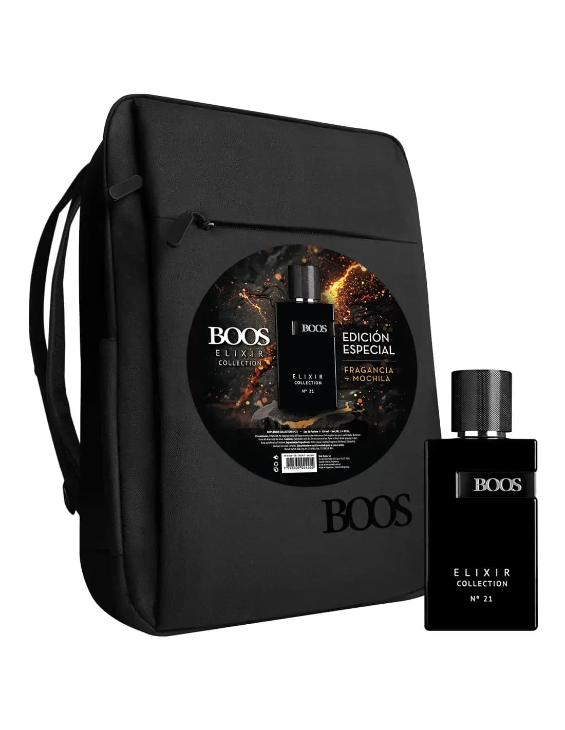 Sets de Perfume Boss Elixir N°21 EDP x 100ml. + Mochila.