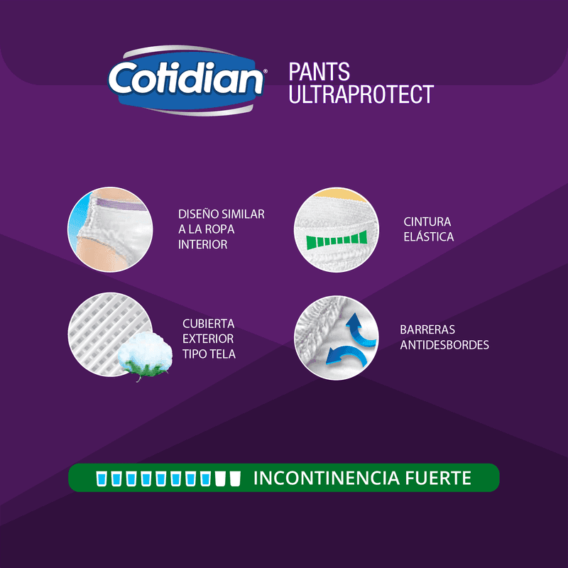 Pants Cotidian Ultra Protect Incontinencia Fuerte 16 un G/XG