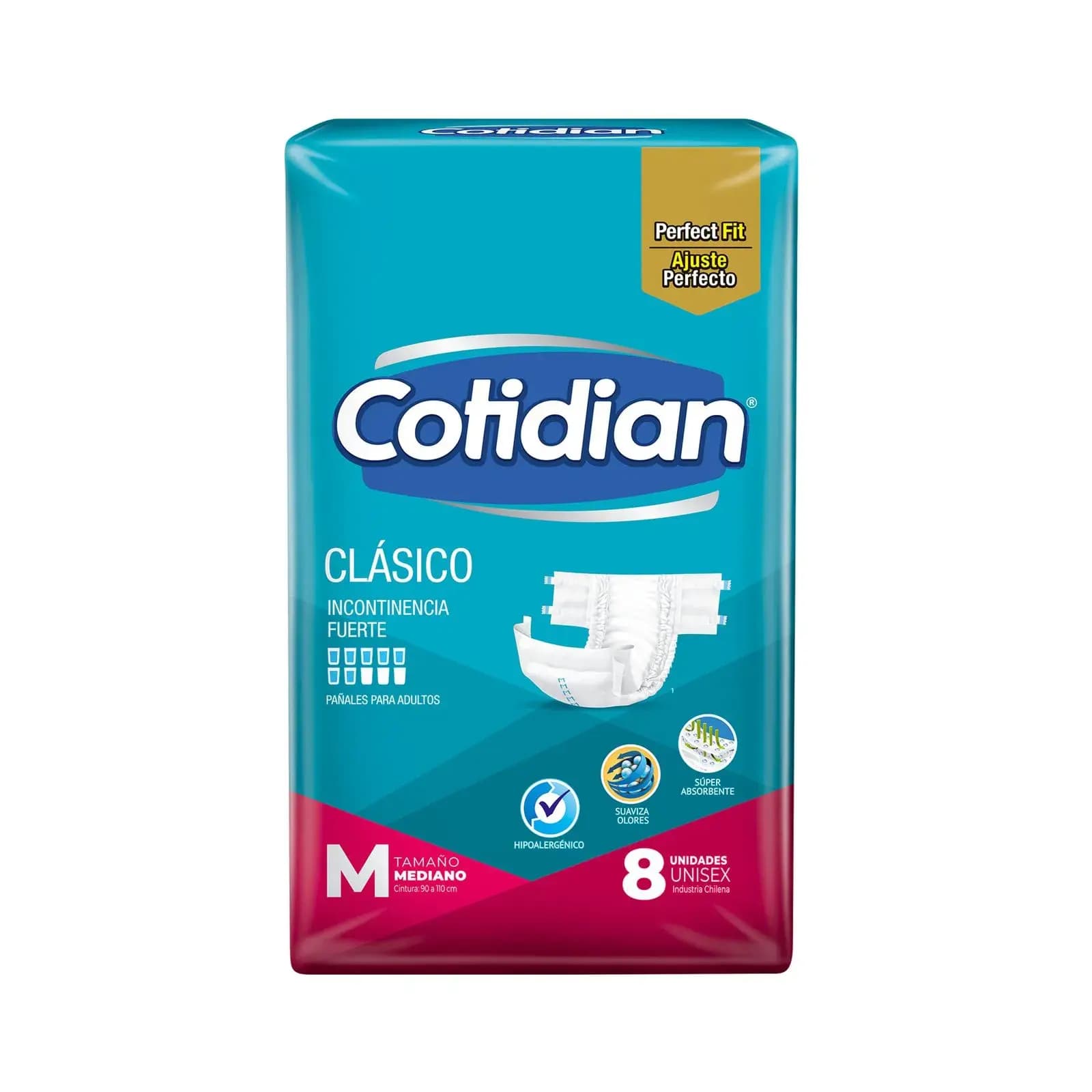 COTIDIAN Pañal para adulto Clásico perfect fit M x 8uni.