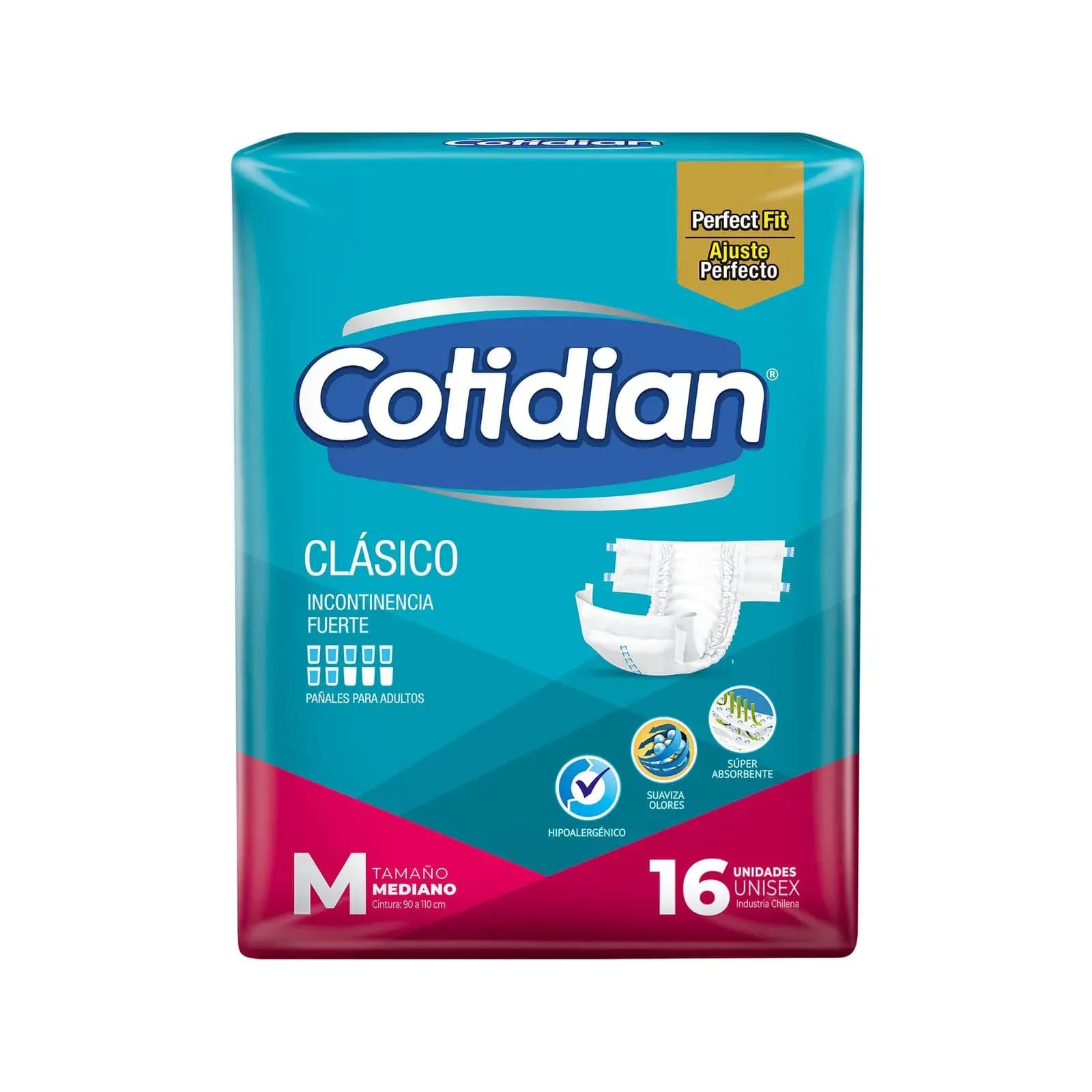 COTIDIAN Pañal para adulto Clásico Perfect Fit M x 16uni.