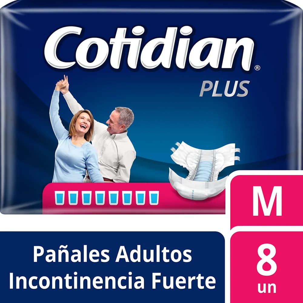 Pañal para adulto Cotidian plus perfect fit talle M 8 uni