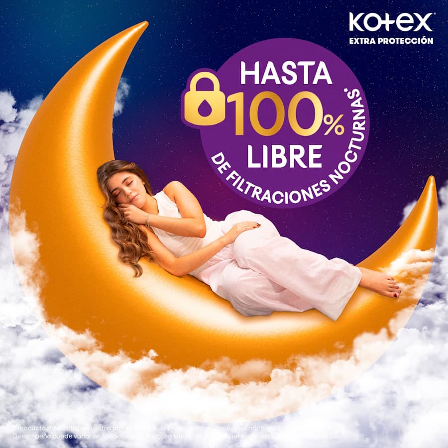 Toallas Femeninas Kotex Nocturna Larga x 20 un