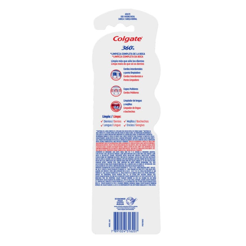 Cepillo Dental 360 Limpieza Completa Suave x 2 uni.