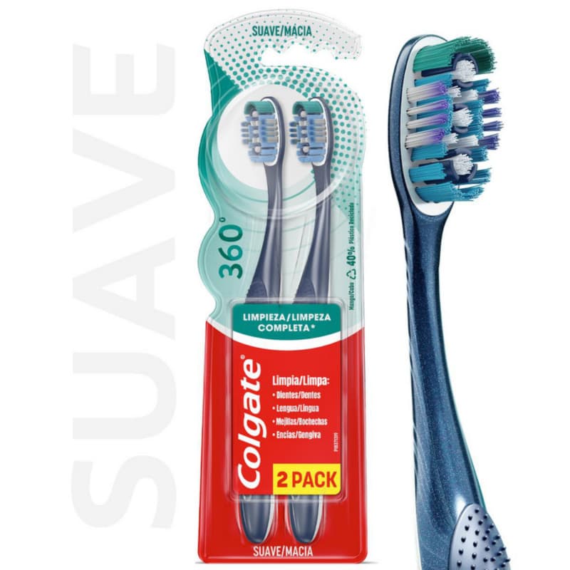 Cepillo Dental 360 Limpieza Completa Suave x 2 uni.