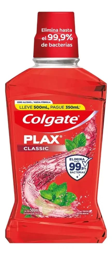 COLGATE Enjuague Bucal Plax Classic Menta Suave x 500ml.