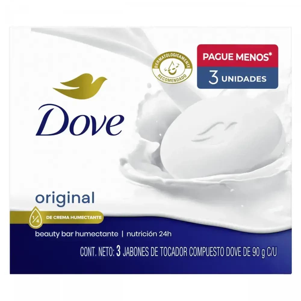 Jabon De Tocador Dove Cremoso Original x90g x3un