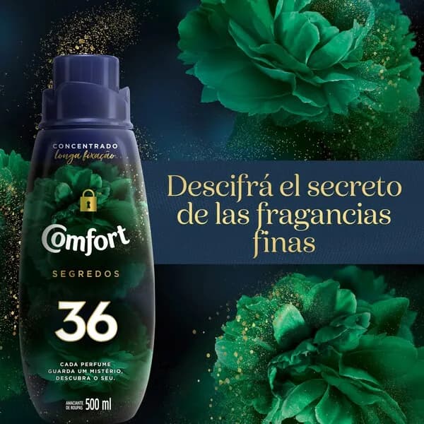COMFORT Suavizante concentrado secrets 36 en botella x 500ml.