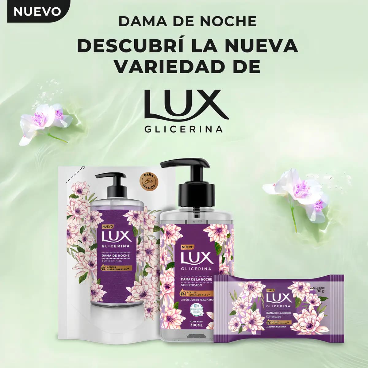 Jabón líquido glicerina Lux dama de noche x 300 ml.