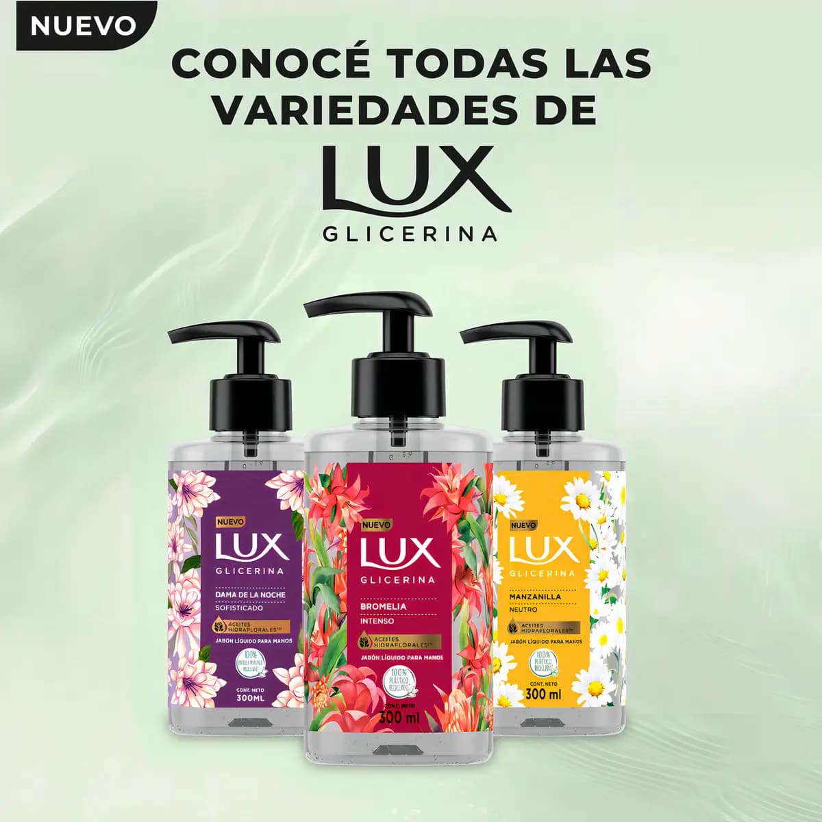 Jabón líquido glicerina Lux dama de noche x 300 ml.