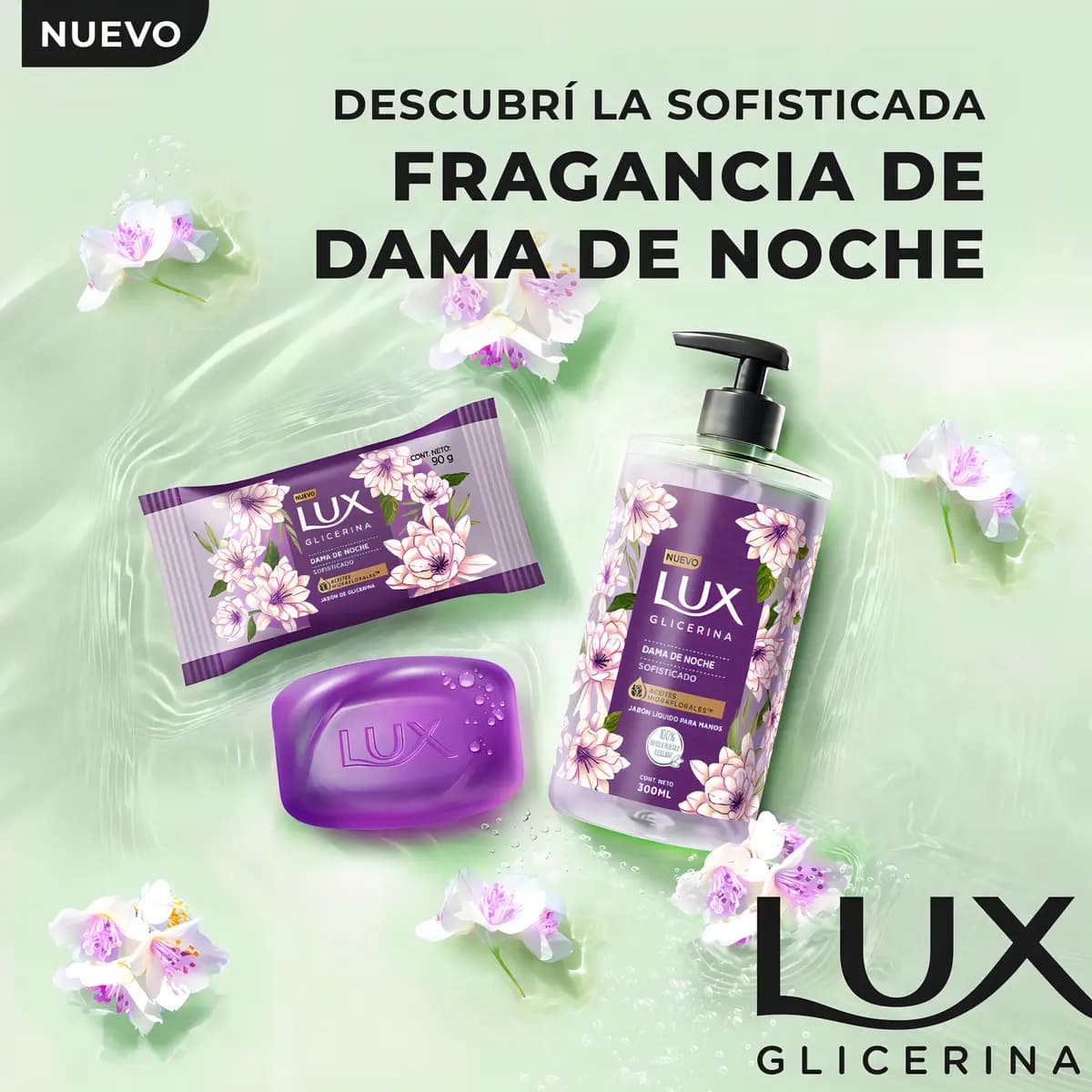 Jabón líquido glicerina Lux dama de noche x 300 ml.