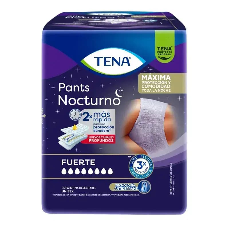 TENA Toalla Incontinencia Pants Nocturno P/M x 8uni.