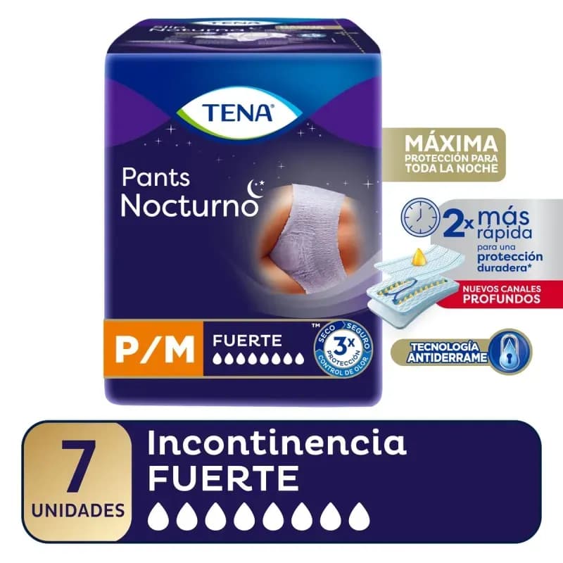 TENA Toalla Incontinencia Pants Nocturno P/M x 8uni.