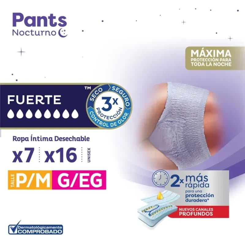 TENA Toalla Incontinencia Pants Nocturno P/M x 8uni.