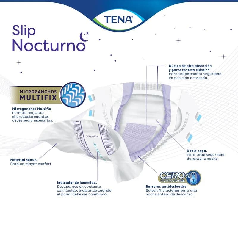 TENA Slip Pañal Nocturno Mediano x 7uni.