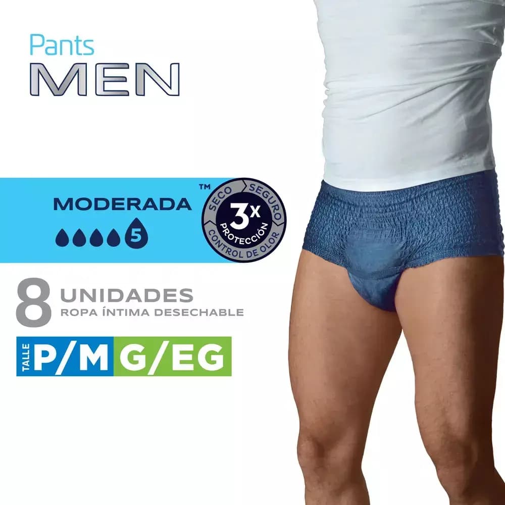 Ropa Interior Descartable Tena Pants Men G/EG x8un
