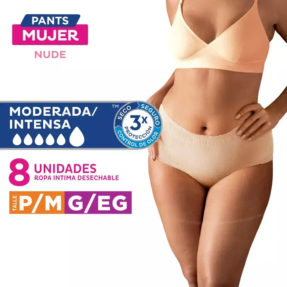 Ropa Interior Descartable Tena Pants Mujer G/EG x8un