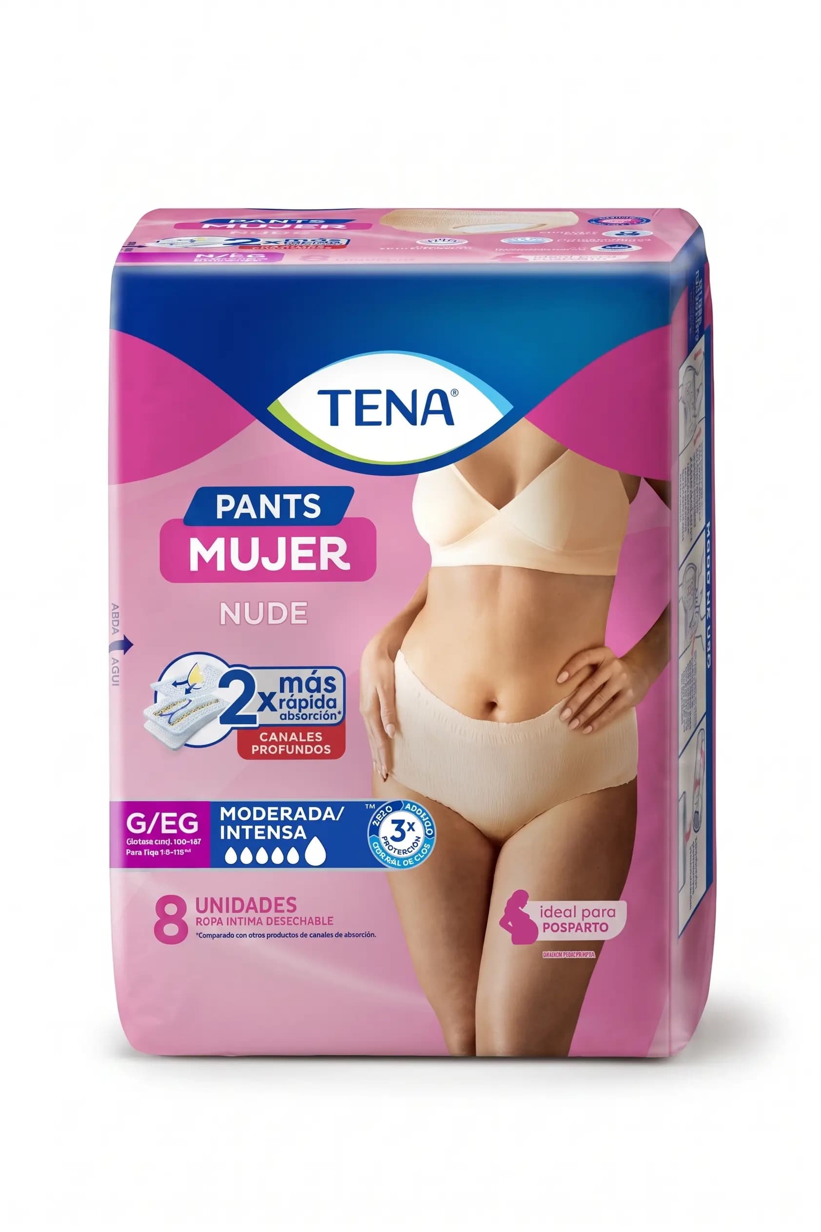 Ropa Interior Descartable Tena Pants Mujer G/EG x8un