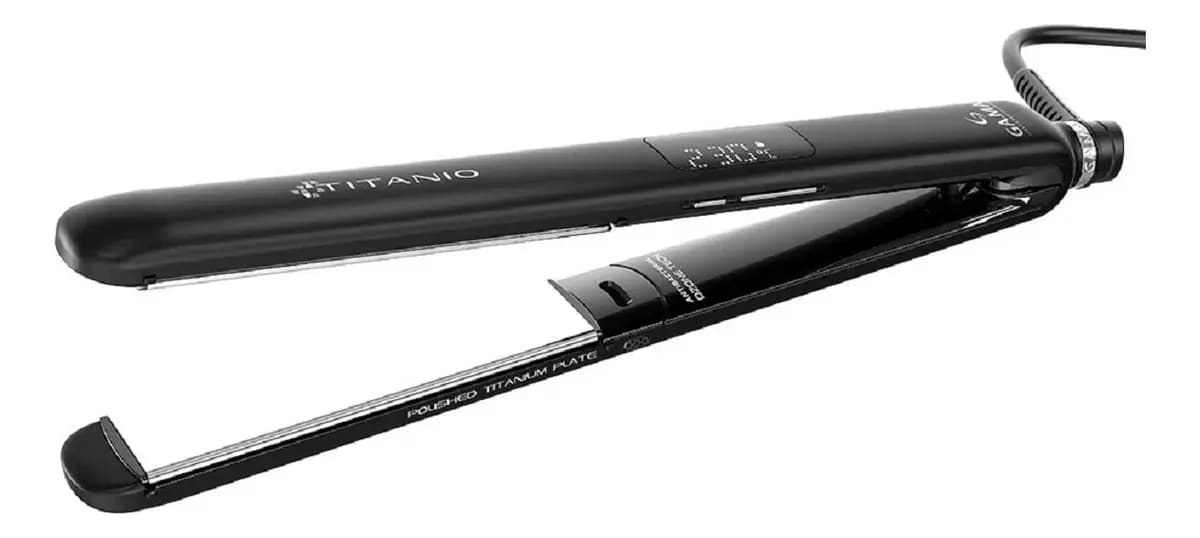 GAMA Planchita De Pelo Cp14 Digital Titanio 4d Color Negro