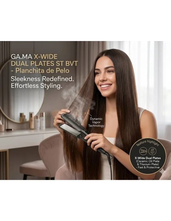 GA.MA X-Wide Dual Plates St Bvt - Planchita de Pelo