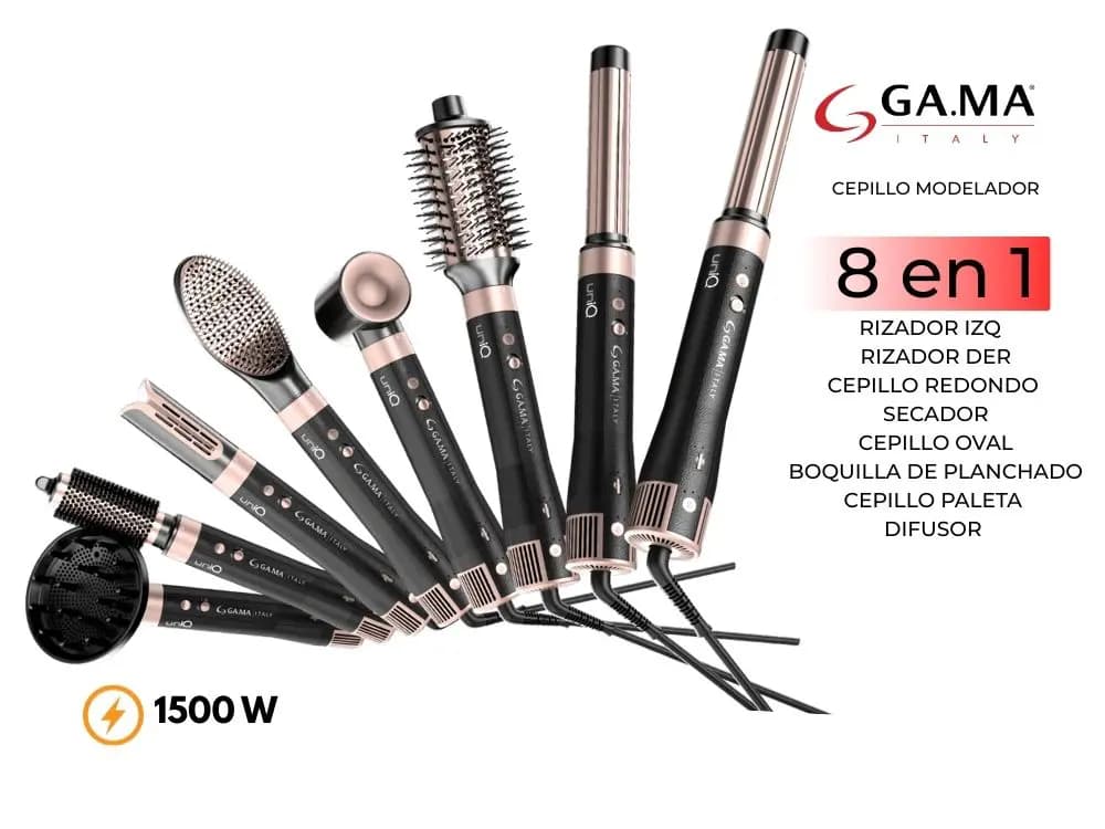 GA.MA Cepillo Modelador 8 en 1 Multistyler Vibrance